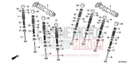 CAMSHAFT/VALVE (REAR) VFR800XD de 2013